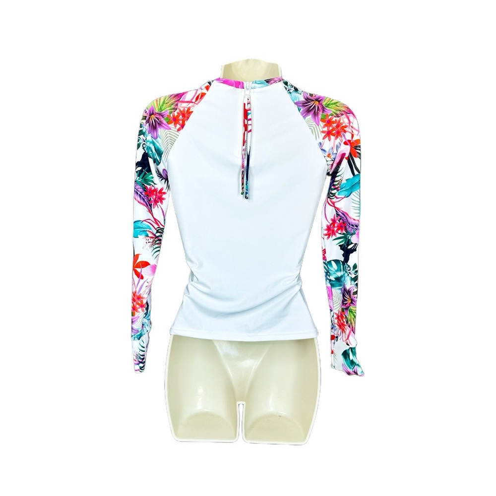 Raisins Rash Guard, Zip-Back, Long Sleeved UVP Vieques Swim Shirt. XS - Picture 4 of 13